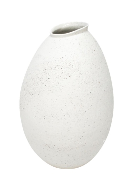 32.1CMH PADEN TEXTURED CERAMIC VASE - WHITE