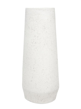 39.3CMH PAVO TEXTURED CERAMIC VASE - WHITE