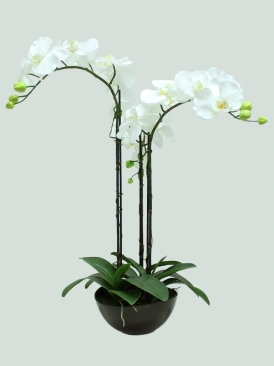 3 STEMS 65CM ARTIFICIAL ORCHID WITH BLACK POT