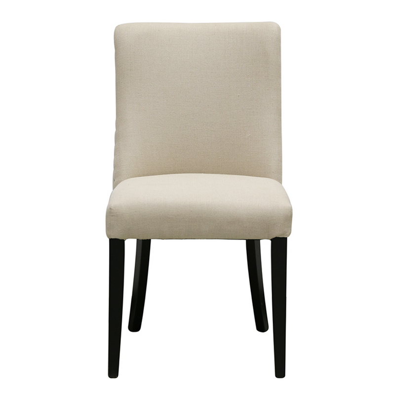 Bastide Chair in Linen with Black Legs