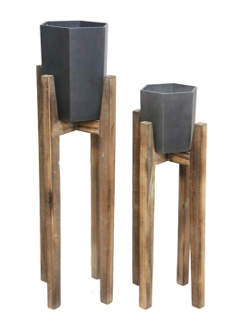 S2 AAPO PLANTER W WOODEN STAND
