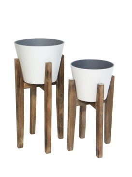 S2 AARO PLANTER W WOODEN STAND