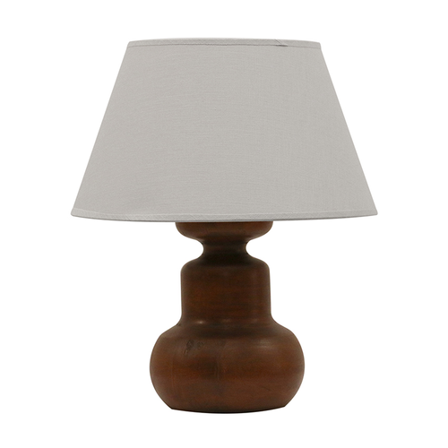 SET OF 2 JAVA WOODEN URN LAMP WITH COMPLIMENTARY SHADES IN STONE COLOUR SKU | BU9608 510H